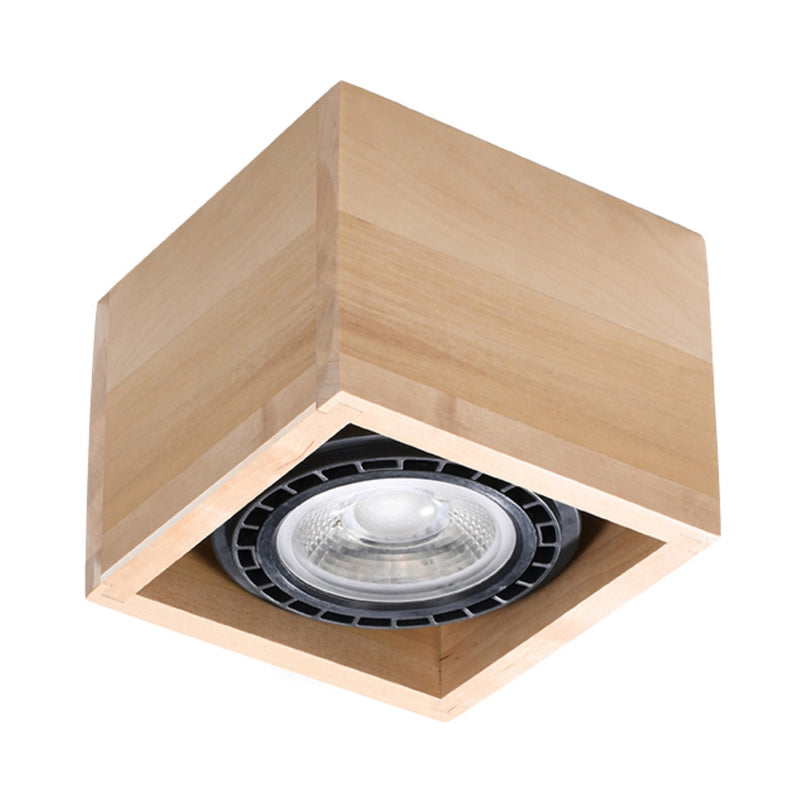 Sollux Lighting Quatro 1L ceiling spotlight wood GU10