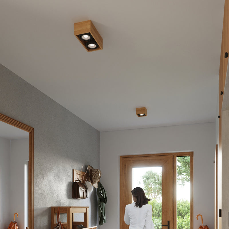 Sollux Lighting Quatro 1L ceiling spotlight wood GU10