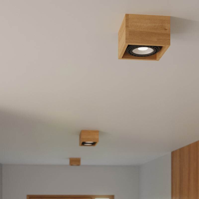 Sollux Lighting Quatro Foco de techo 1L madera GU10