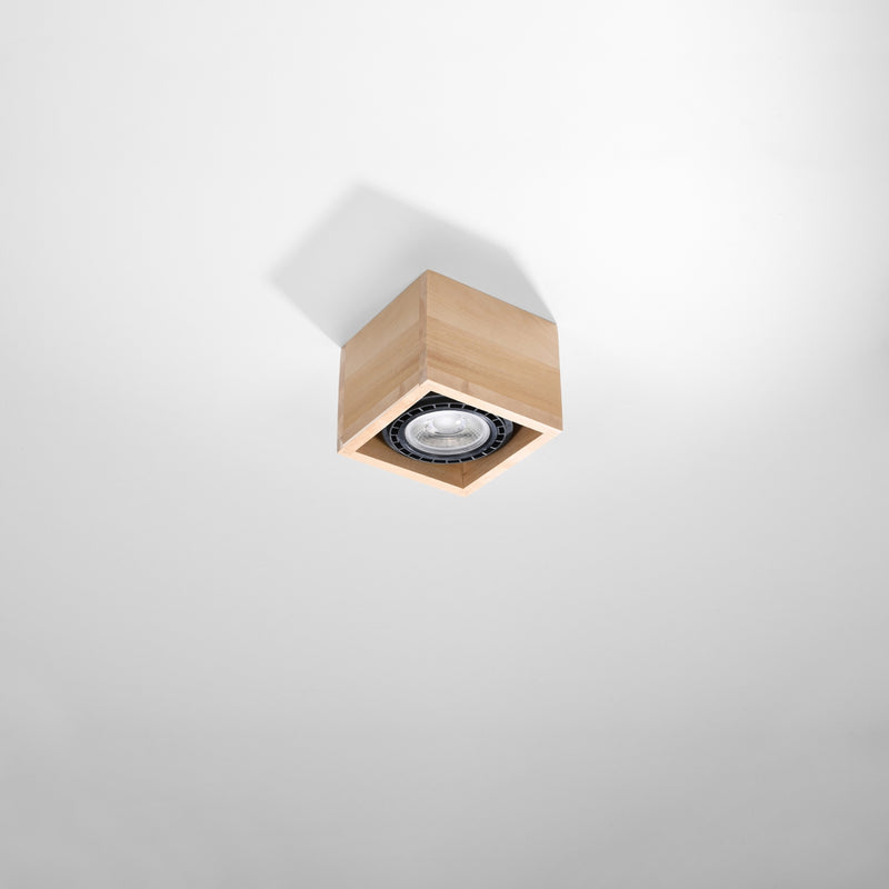 Sollux Lighting Quatro 1L ceiling spotlight wood GU10