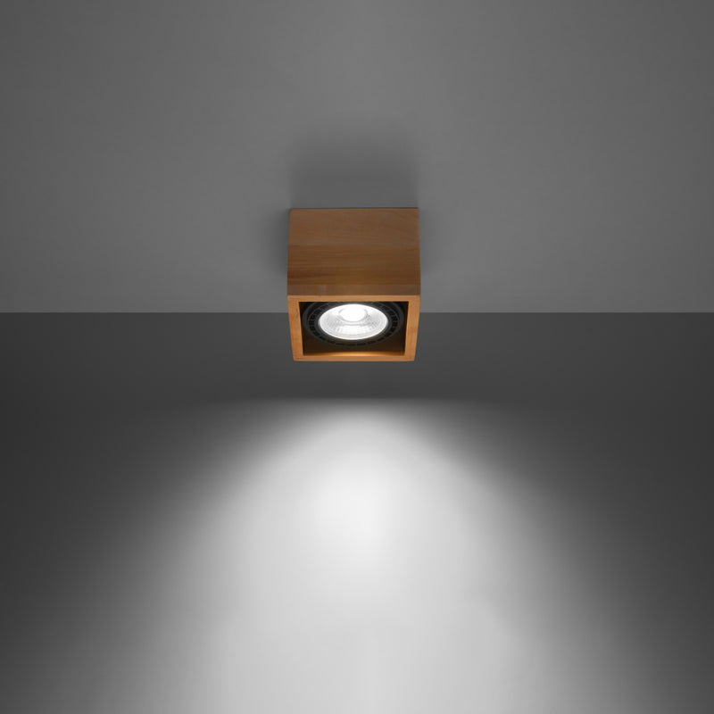 Sollux Lighting Quatro 1L ceiling spotlight wood GU10