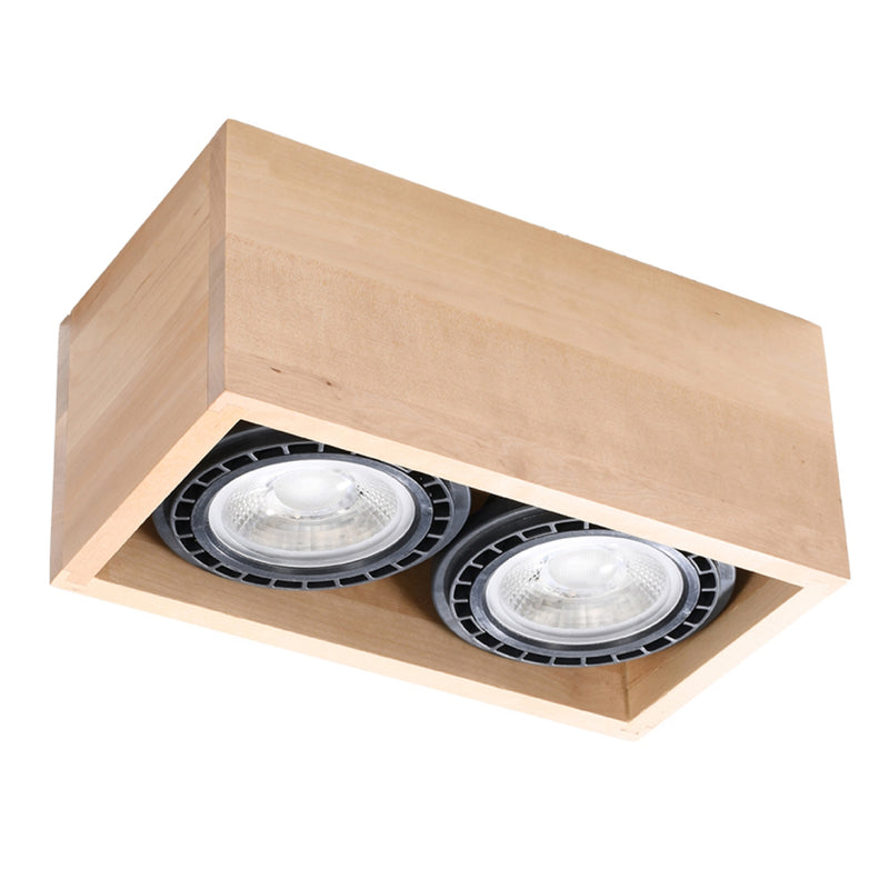 Sollux Lighting Quatro 2L ceiling spotlight wood GU10/ES111