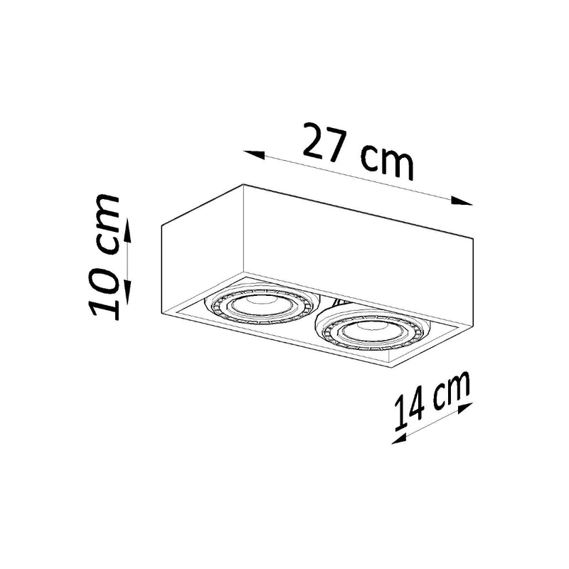 Sollux Lighting Quatro 2L ceiling spotlight wood GU10/ES111