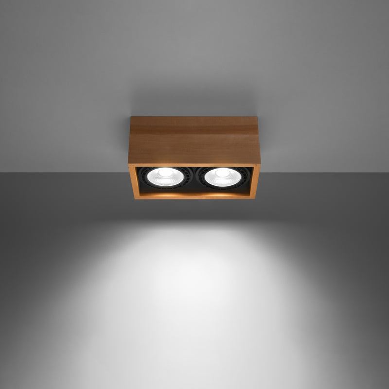 Sollux Lighting Quatro 2L ceiling spotlight wood GU10/ES111