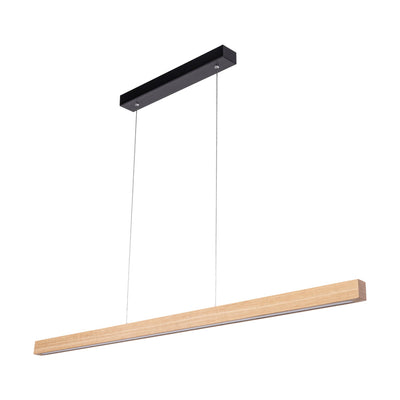 Smal Hanging Lamp 1xLED 24V, 2800lm, 33W, 2700-6500K Black/Oak Oiled/Black Profile,CCT Touch Dimmer