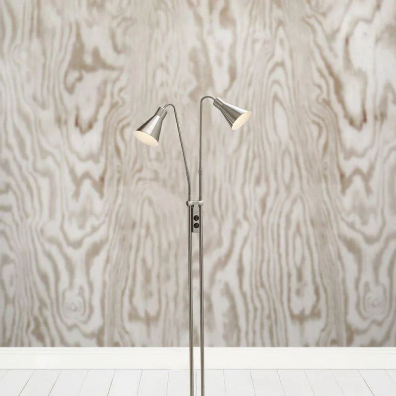 Markslöjd Odense 2L floor lamp grey, metal