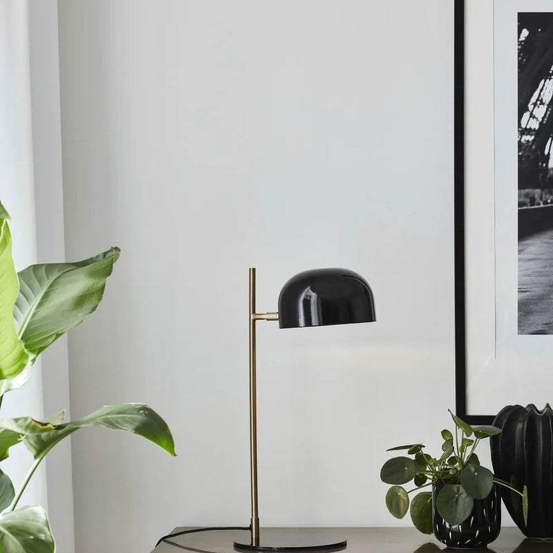 Markslöjd POSE 1L table lamp grey/black/brass, H 48 cm