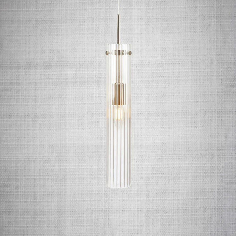 Markslojd Tubo 1L pendant lamp, steel transparent