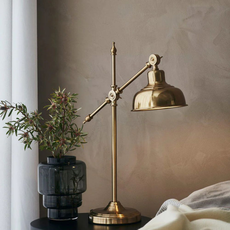 Markslojd Grimstad 1L reading table lamp, brass