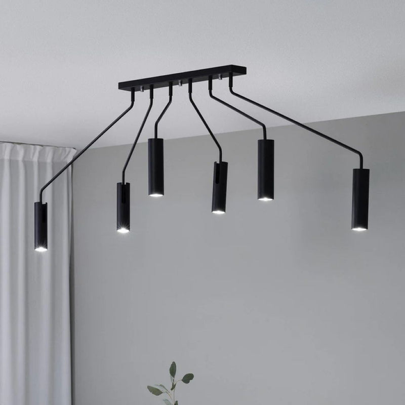 Markslöjd Ramus 6L ceiling lamp, black GU10