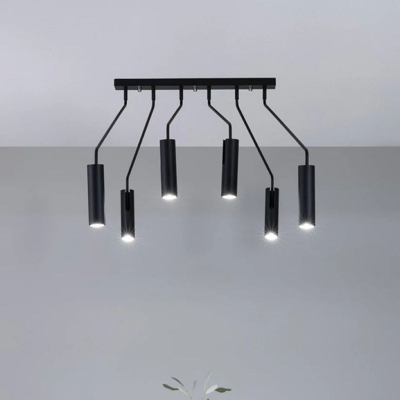 Markslojd Ramus 6L ceiling lamp, black GU10