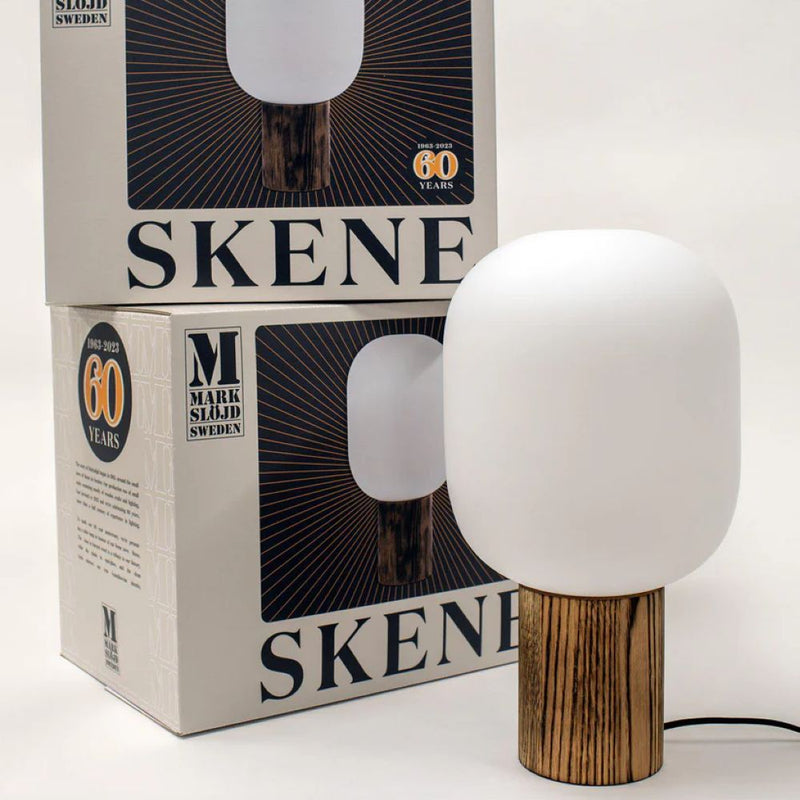 Markslojd Skene 1L table lamp wood white E27