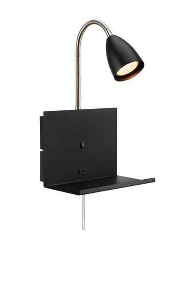 Marksl?jd Cuarto 1L accent wall lamp, black GU10