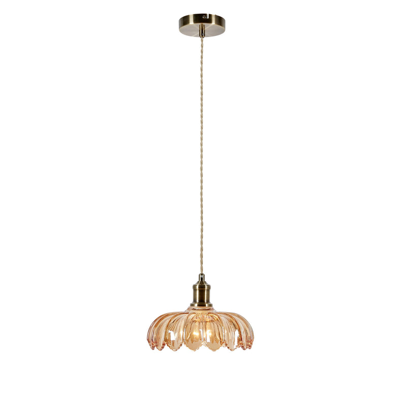 Markslöjd Kurage 1L pendant lamp antique brass E27, D 25cm