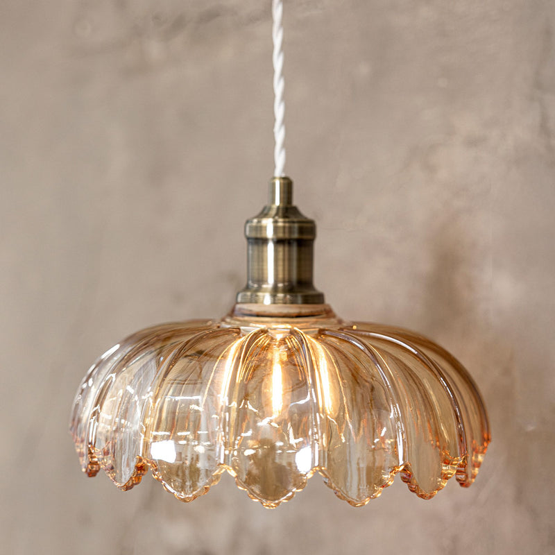 Markslöjd Kurage 1L pendant lamp antique brass E27, D 25cm