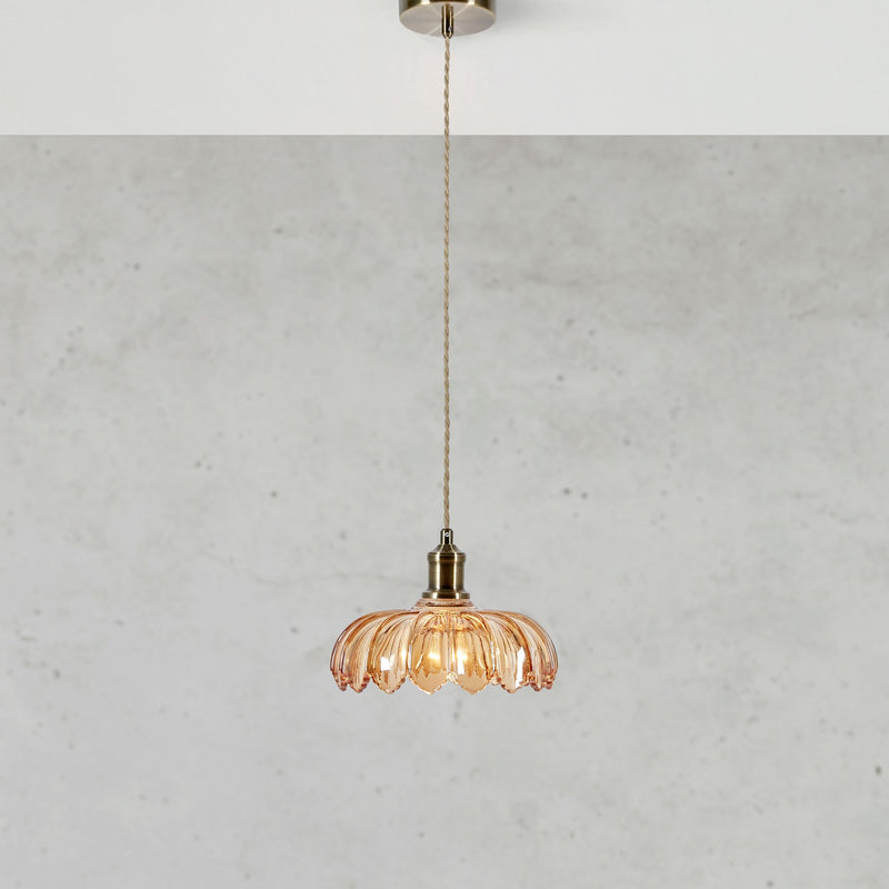 Markslöjd Kurage 1L pendant lamp antique brass E27, D 25cm
