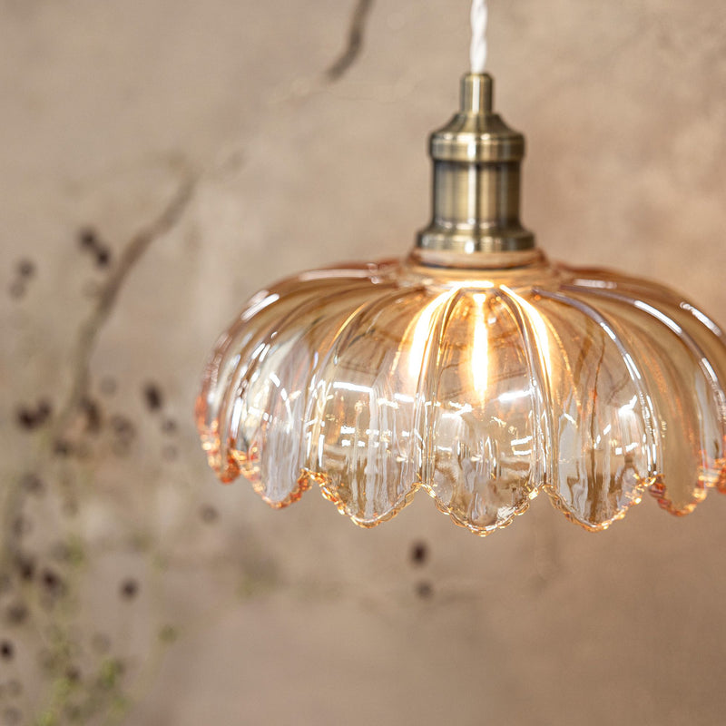 Markslöjd Kurage 1L pendant lamp antique brass E27, D 25cm