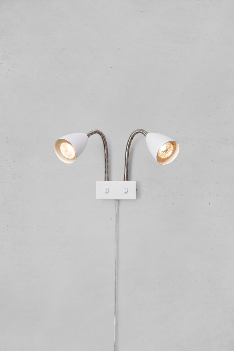 Markslöjd CIRO wall sconce lamp 2L white/black/steel