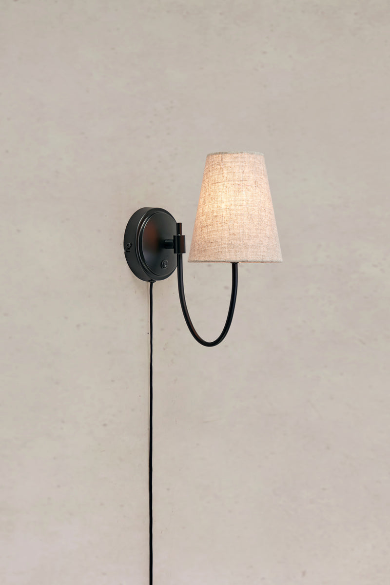 Markslöjd AMAR wall sconce lamp beige/black/brass