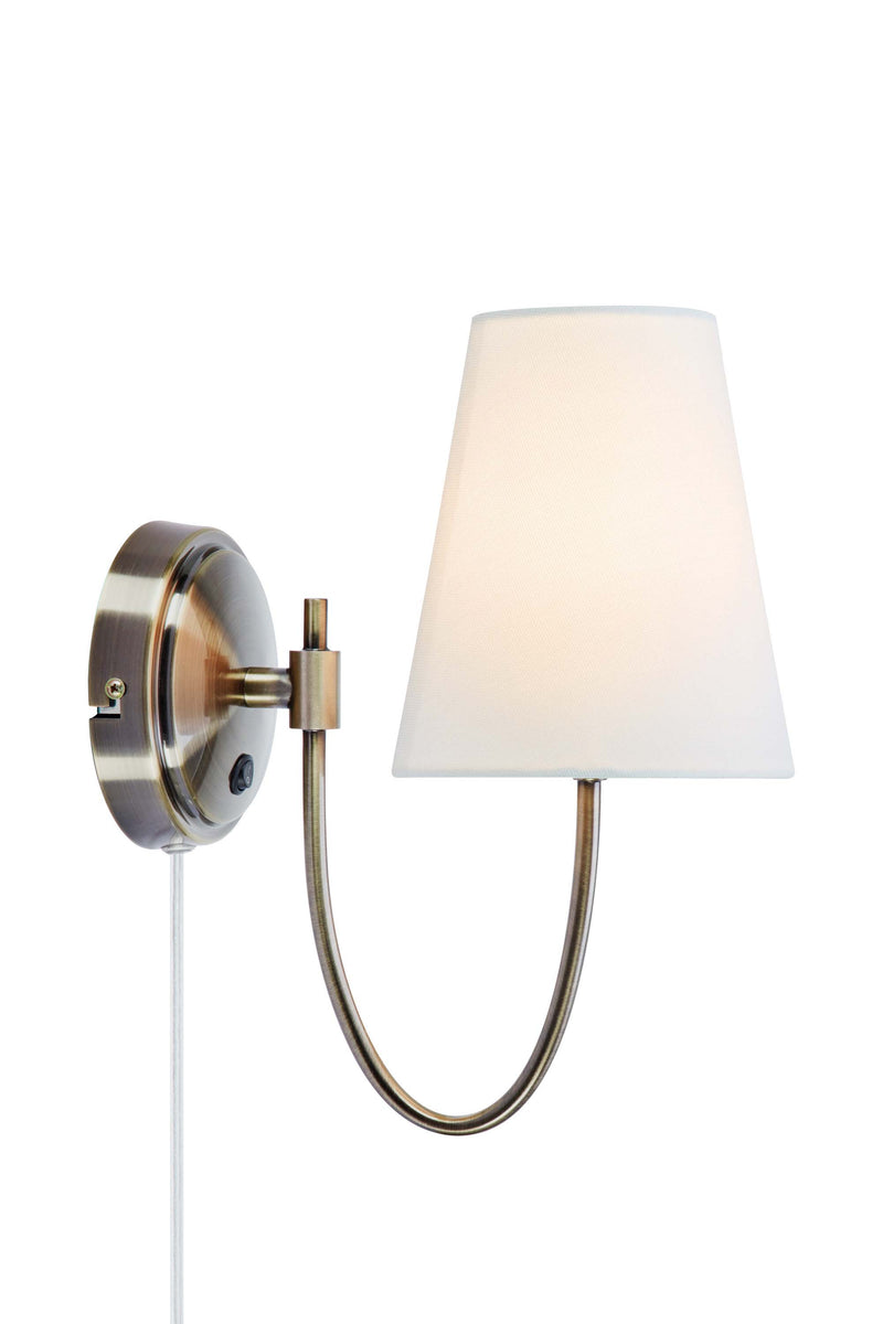 Marksl?jd AMAR wall sconce lamp white/antique brass