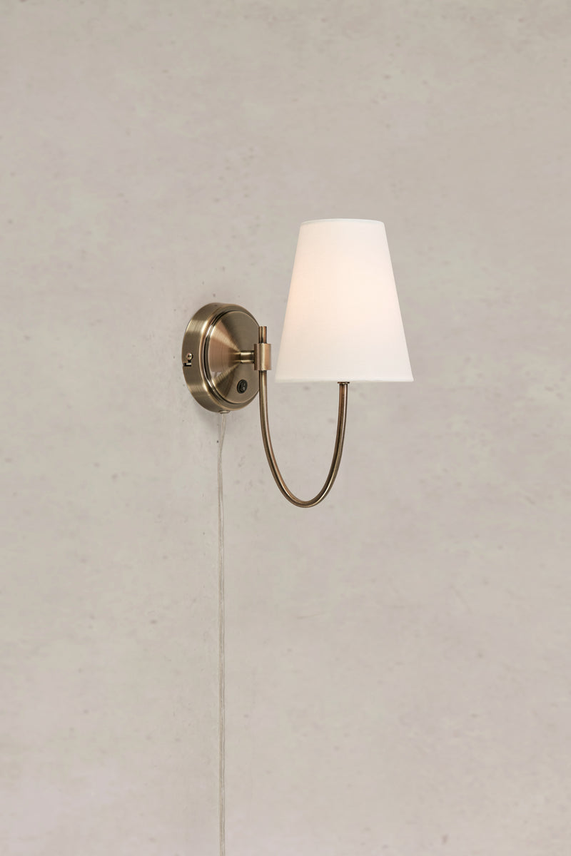 Markslöjd AMAR wall sconce lamp beige/black/brass