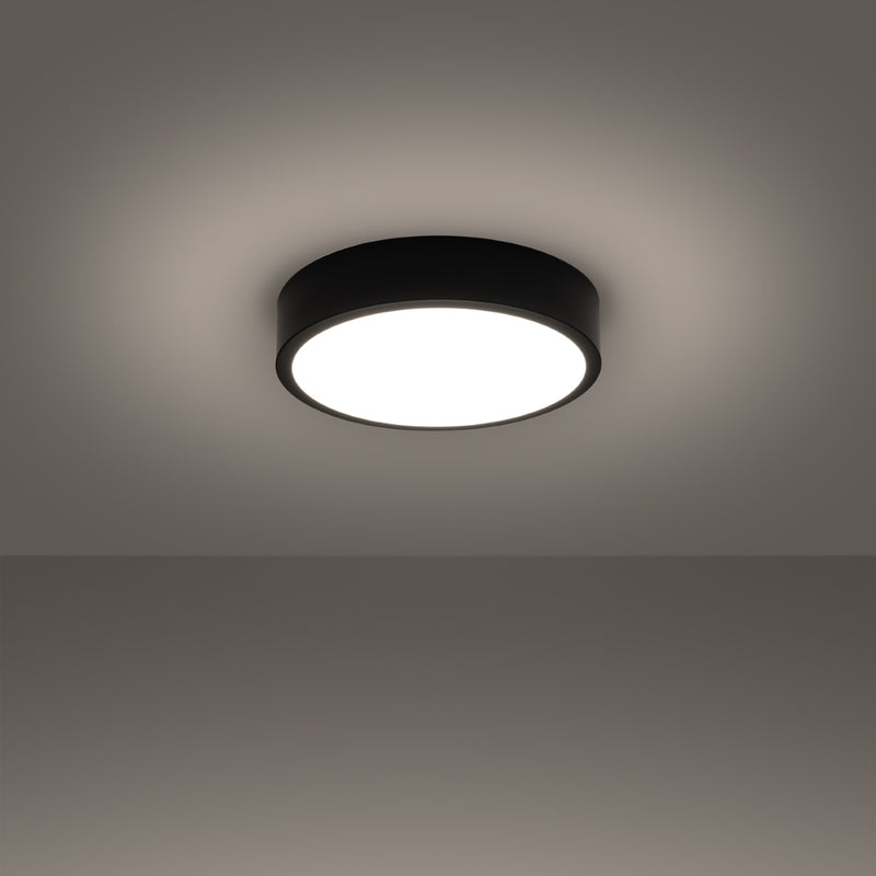 Flush mount lamp Sollux Lighting Onyx 1 LED aluminium black