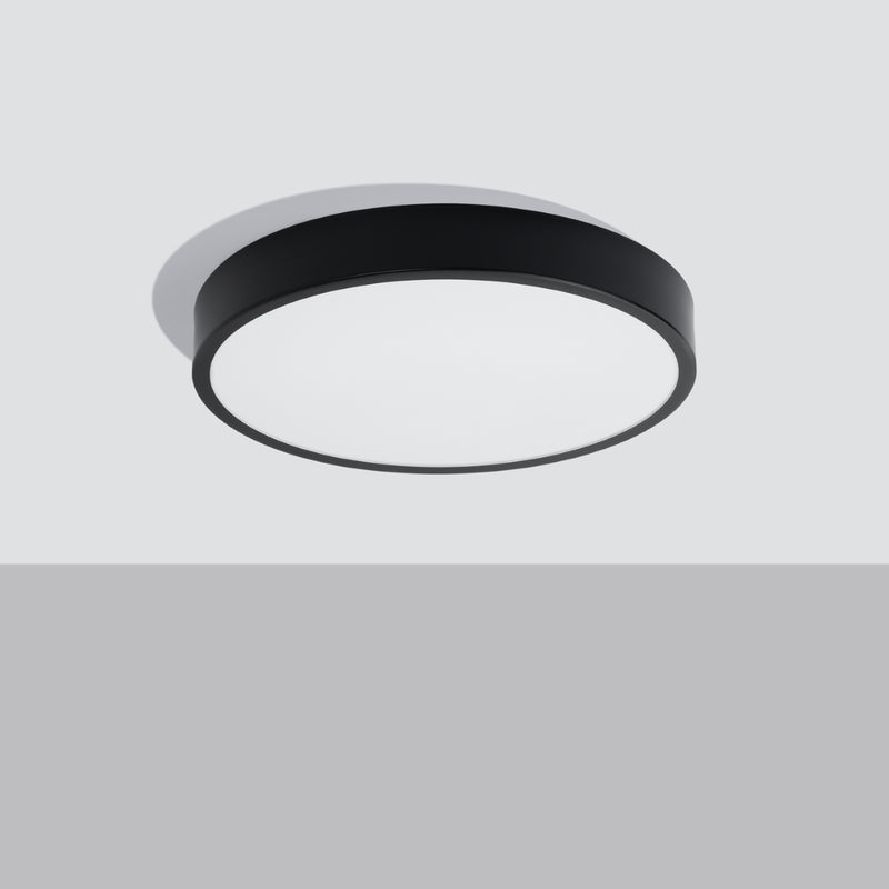 Flush mount lamp Sollux Lighting Onyx 1 LED aluminium black