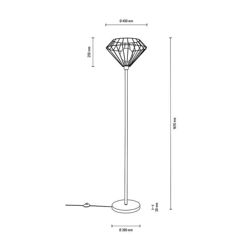 Raquelle Floor lamp 1xE27 Max.60W Black/Black PVC