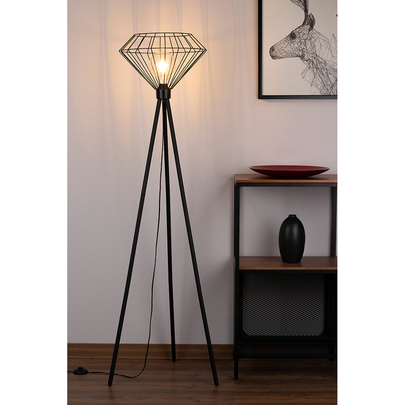 Raquelle Floor lamp 1xE27 Max.40W Black/Black PVC