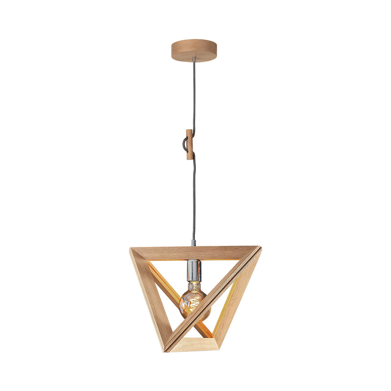 Trigonon Pendant Lamp 1xE27 Max.60W Oiled Oak/Dark Grey/Braided