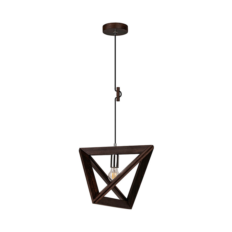 Trigonon Pendant 1xE27 Max.60W Walnut/Black/Braided