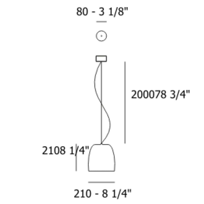 Hanglamp Prandina NOTTE S1 opaalwit G9