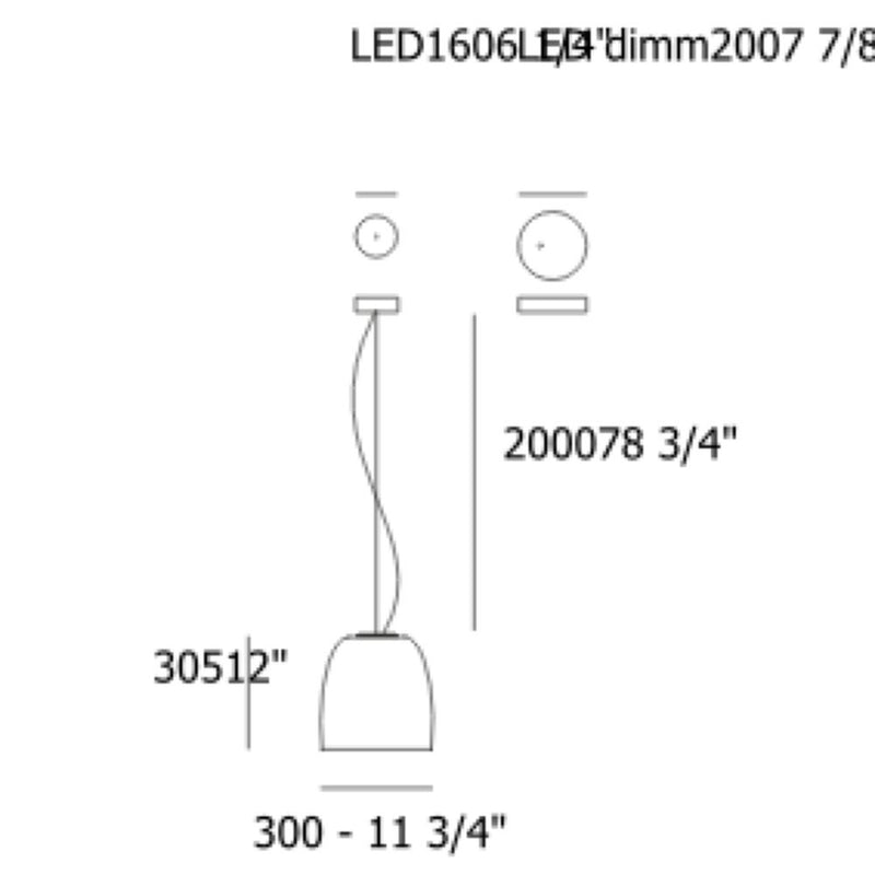 Pendel Prandina NOTTE S3 opal hvid E27