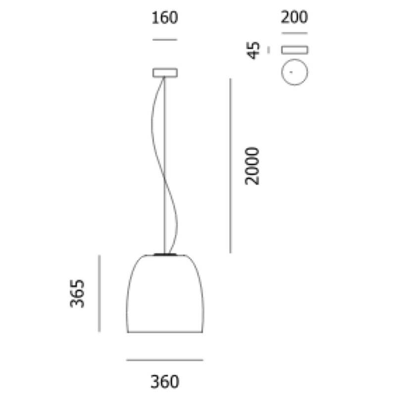 Lampada a sospensione Prandina NOTTE LED S5 LED bianco