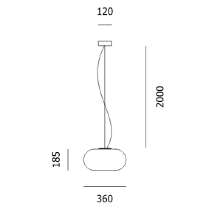 Lampada a sospensione Prandina OVER S3 bianco opalino E27