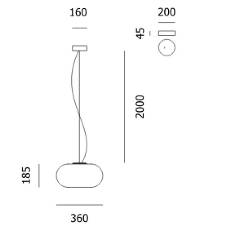 Lampada a sospensione Prandina OVER S3 bianco opalino E27