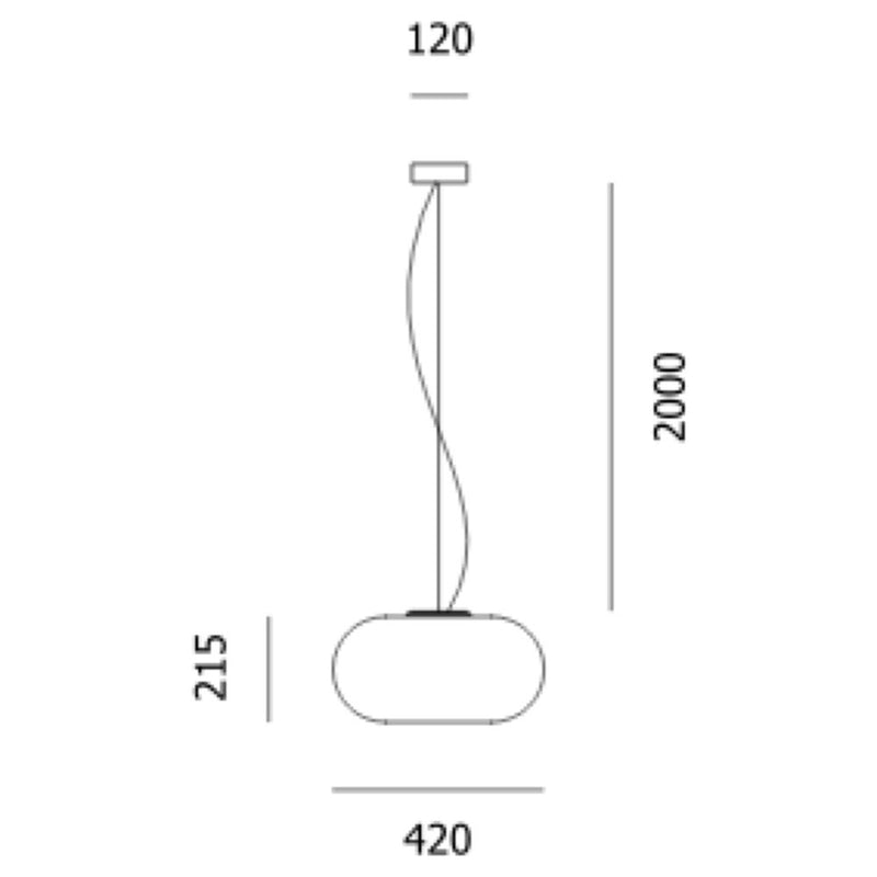 Pendel Prandina OVER S5 opal hvid E27