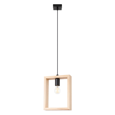 Pendant lamp Sollux Lighting Aries 1 E27 steel natural wood