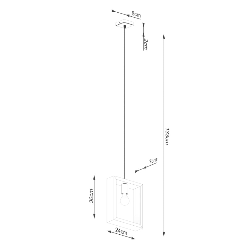 Pendant lamp Sollux Lighting Aries 1 E27 steel natural wood