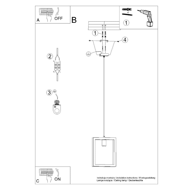 Pendant lamp Sollux Lighting Aries 1 E27 steel natural wood