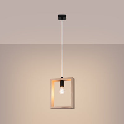 Pendant lamp Sollux Lighting Aries 1 E27 steel natural wood