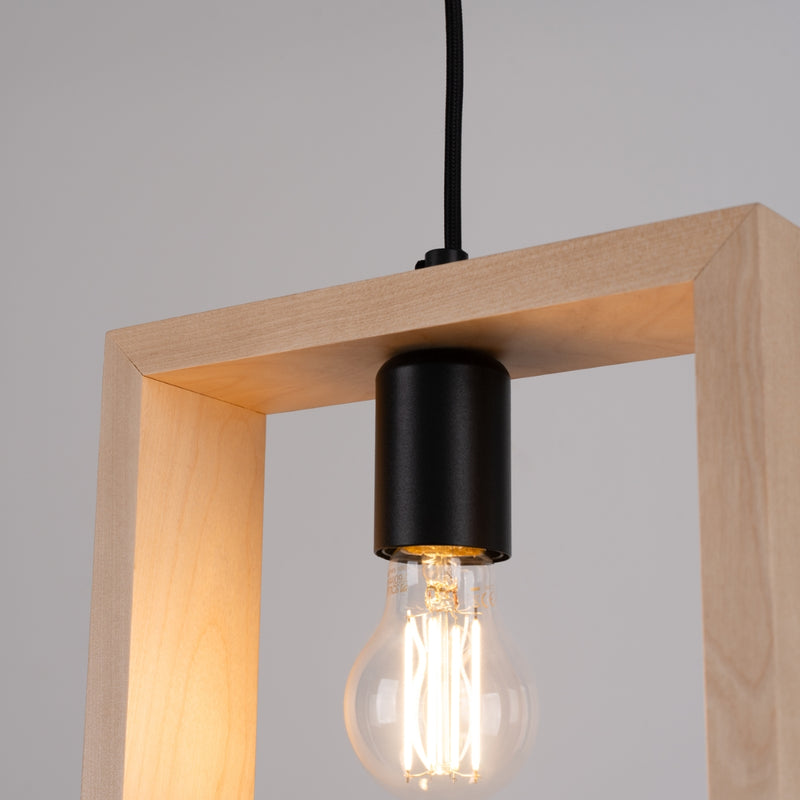 Pendant lamp Sollux Lighting Aries 1 E27 steel natural wood