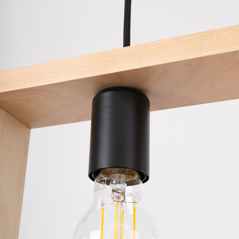 Pendant lamp Sollux Lighting Aries 1 E27 steel natural wood