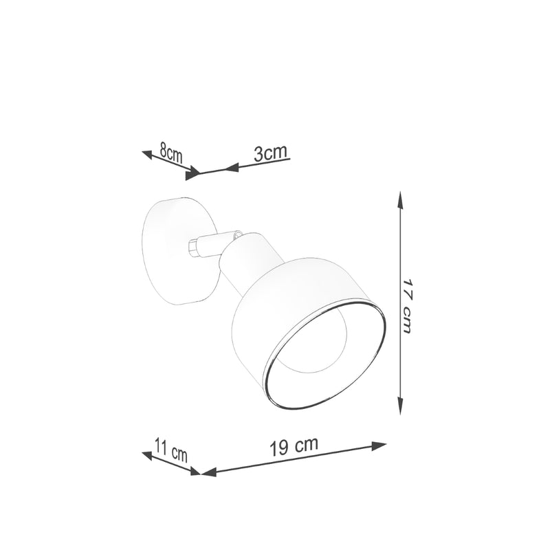 Wall sconce lamp Sollux Lighting Elba 1 E27 steel white