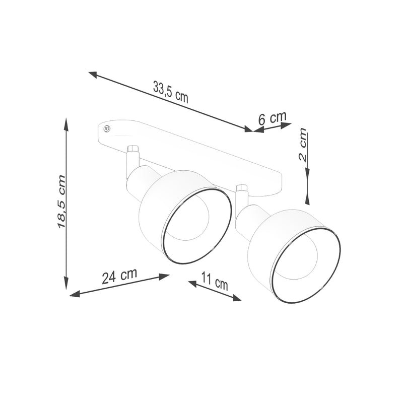 Ceiling lamp Sollux Lighting Elba 2 E27 steel white