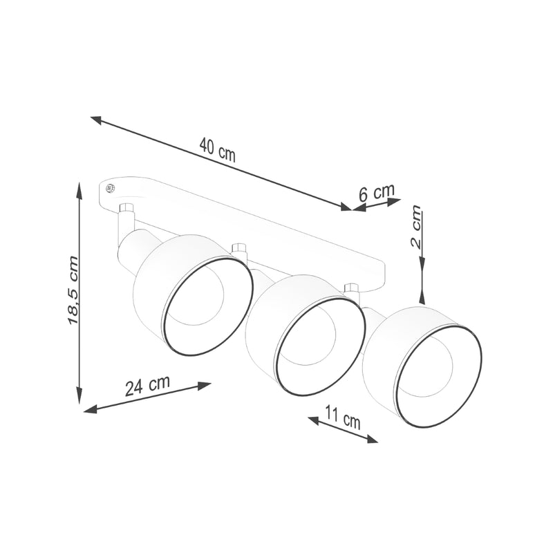 Ceiling lamp Sollux Lighting Elba 3 E27 steel white