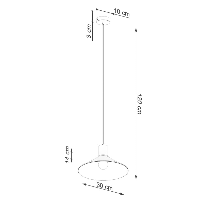 Pendant lamp Sollux Lighting Jaga 1 E27 steel white