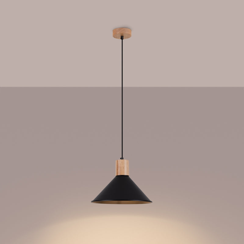 Pendant lamp Sollux Lighting Jaga 1 E27 steel black