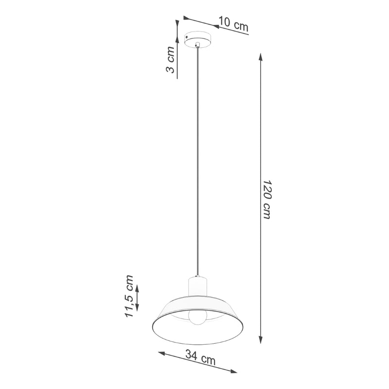 Pendant lamp Sollux Lighting Fano 1 E27 steel white