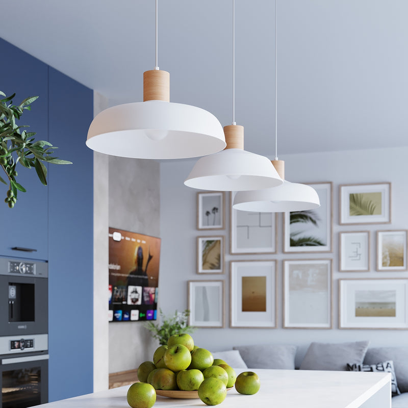 Pendant lamp Sollux Lighting Fano 1 E27 steel white